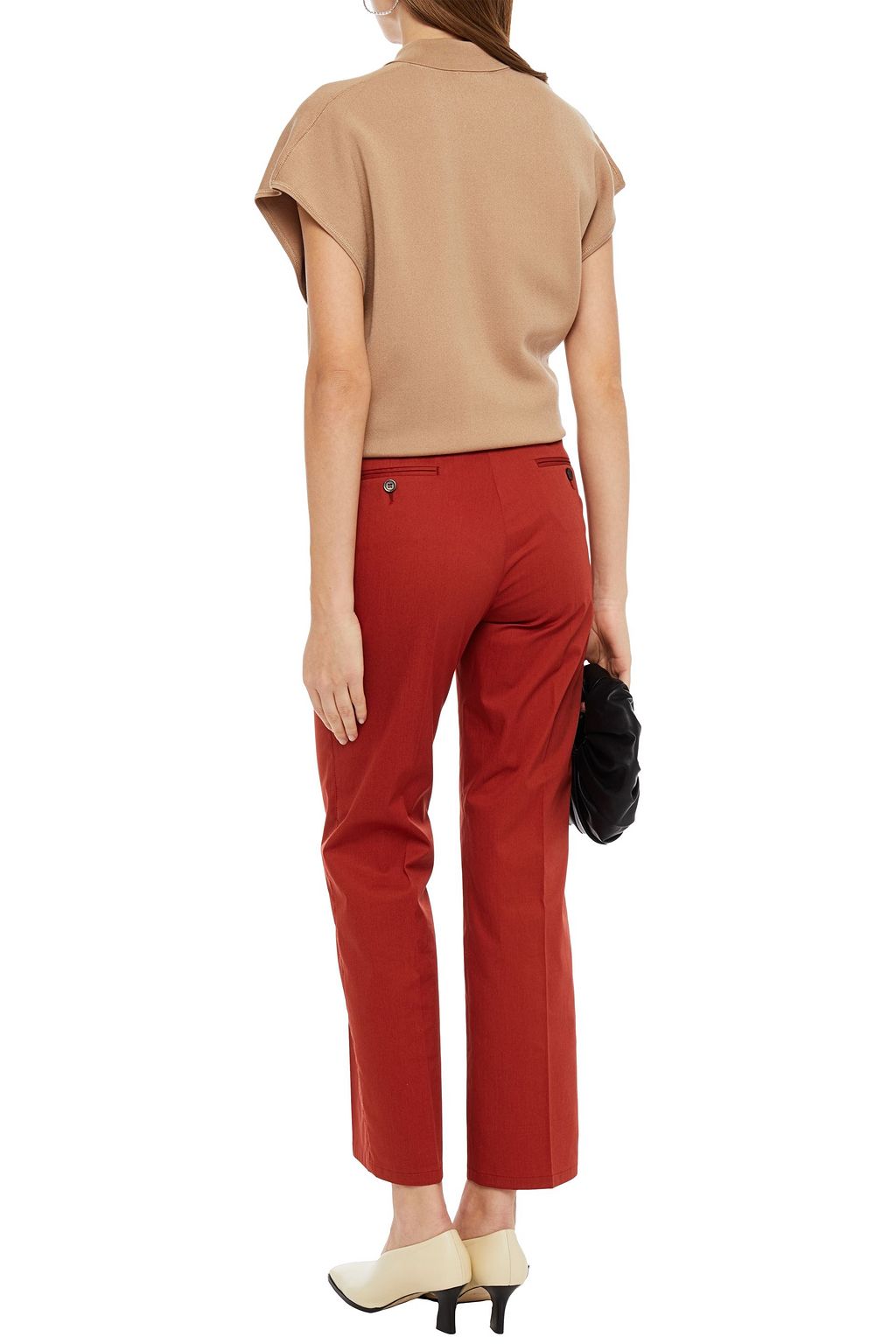 PIAZZA SEMPIONE Cotton-blend twill straight-leg pants