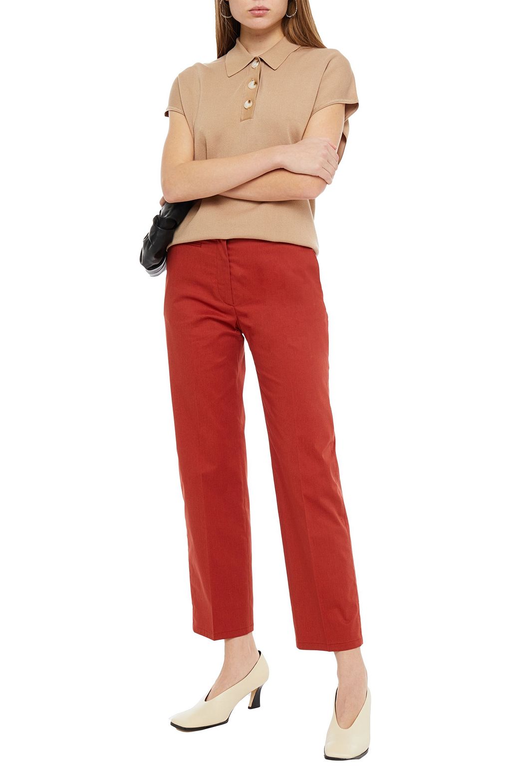 PIAZZA SEMPIONE Cotton-blend twill straight-leg pants