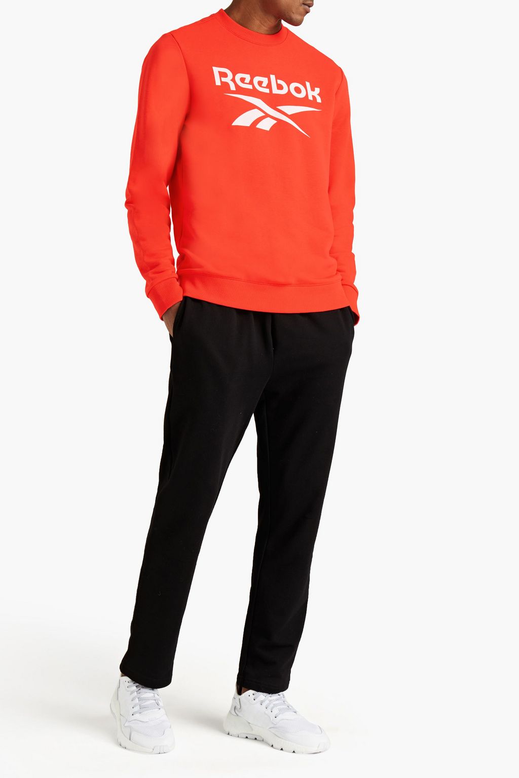 REEBOK Logo-print French cotton-blend terry sweatshirt