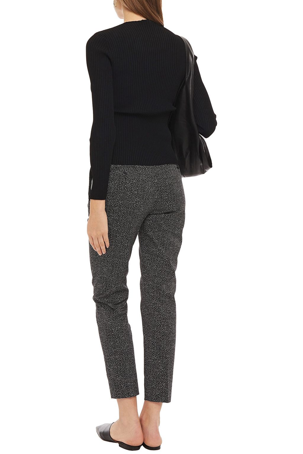PIAZZA SEMPIONE Polka-dot wool-blend twill slim-leg pants