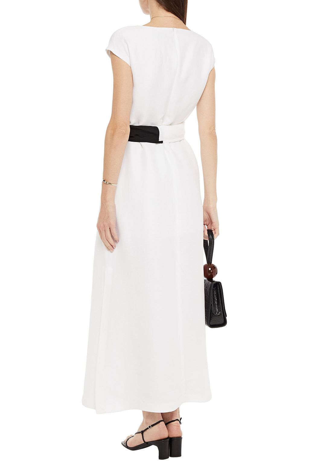 PIAZZA SEMPIONE Belted shantung maxi dress