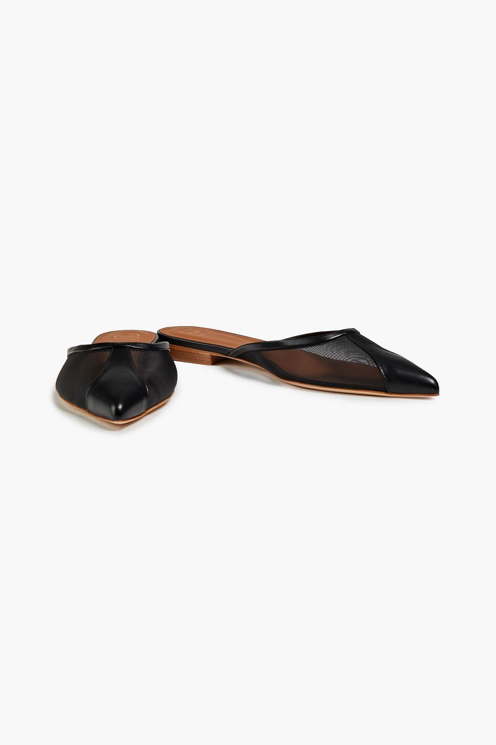 MALONE SOULIERS Vona 2 leather-trimmed mesh slippers