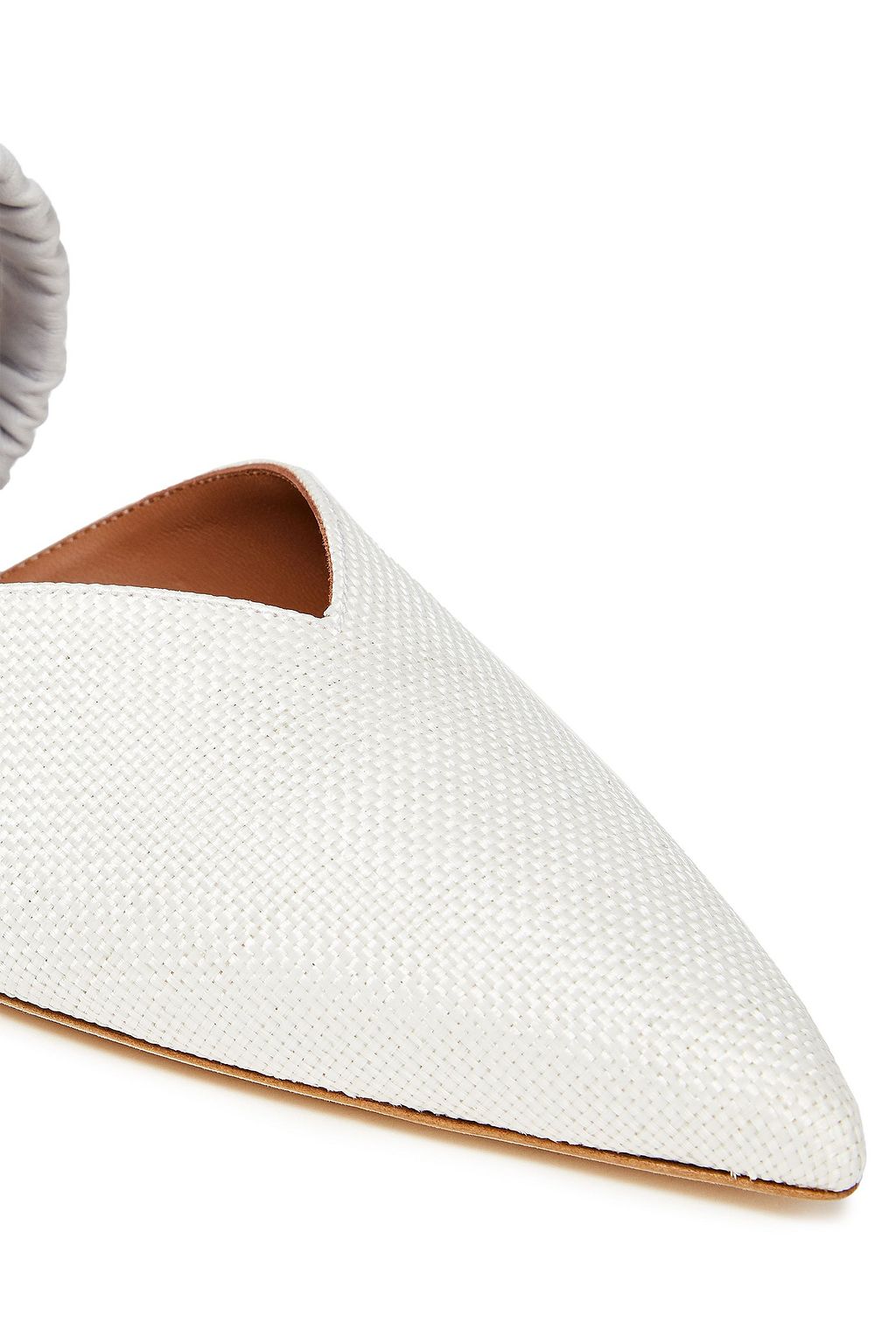 MALONE SOULIERS Matilda raffia and leather slippers