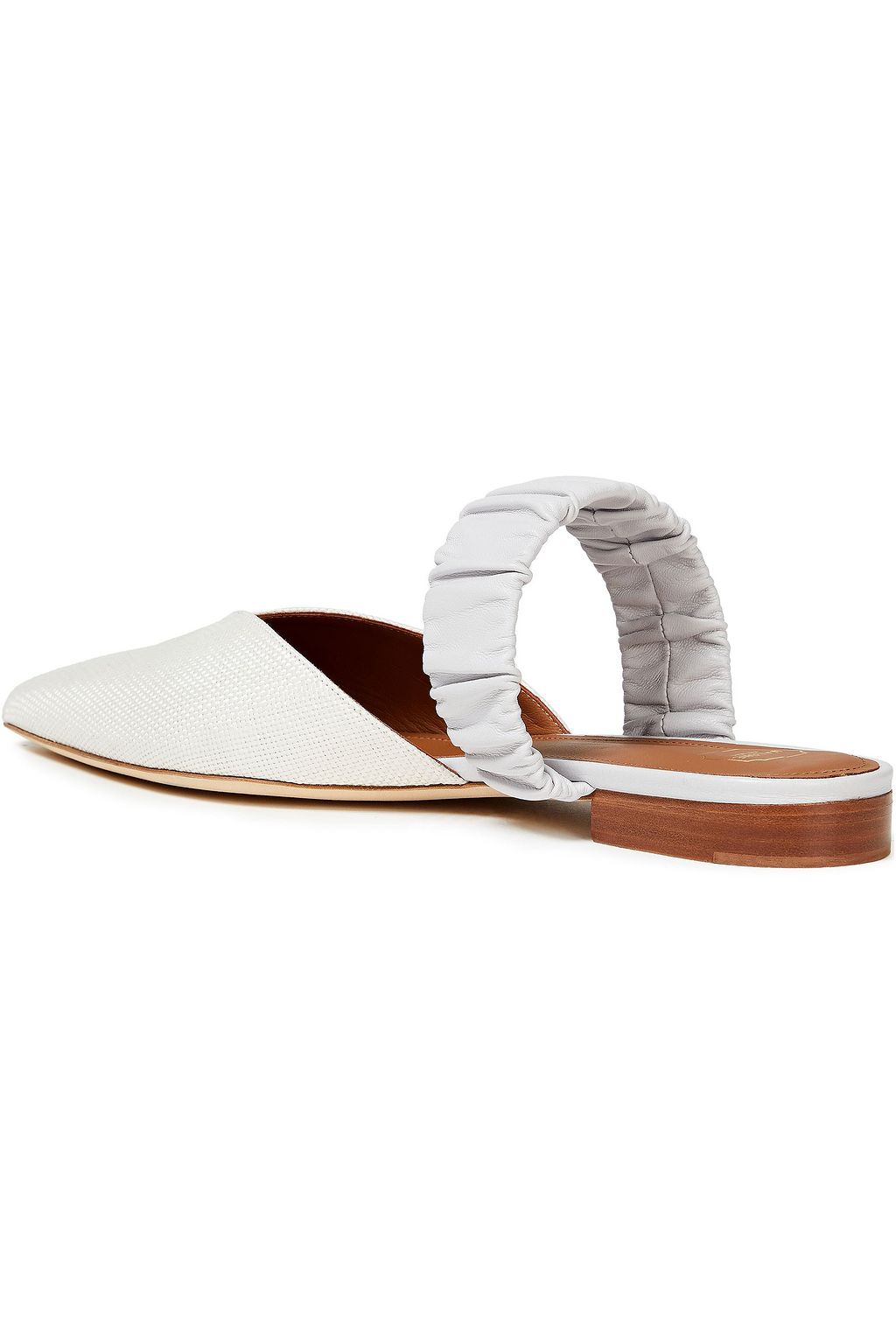 MALONE SOULIERS Matilda raffia and leather slippers