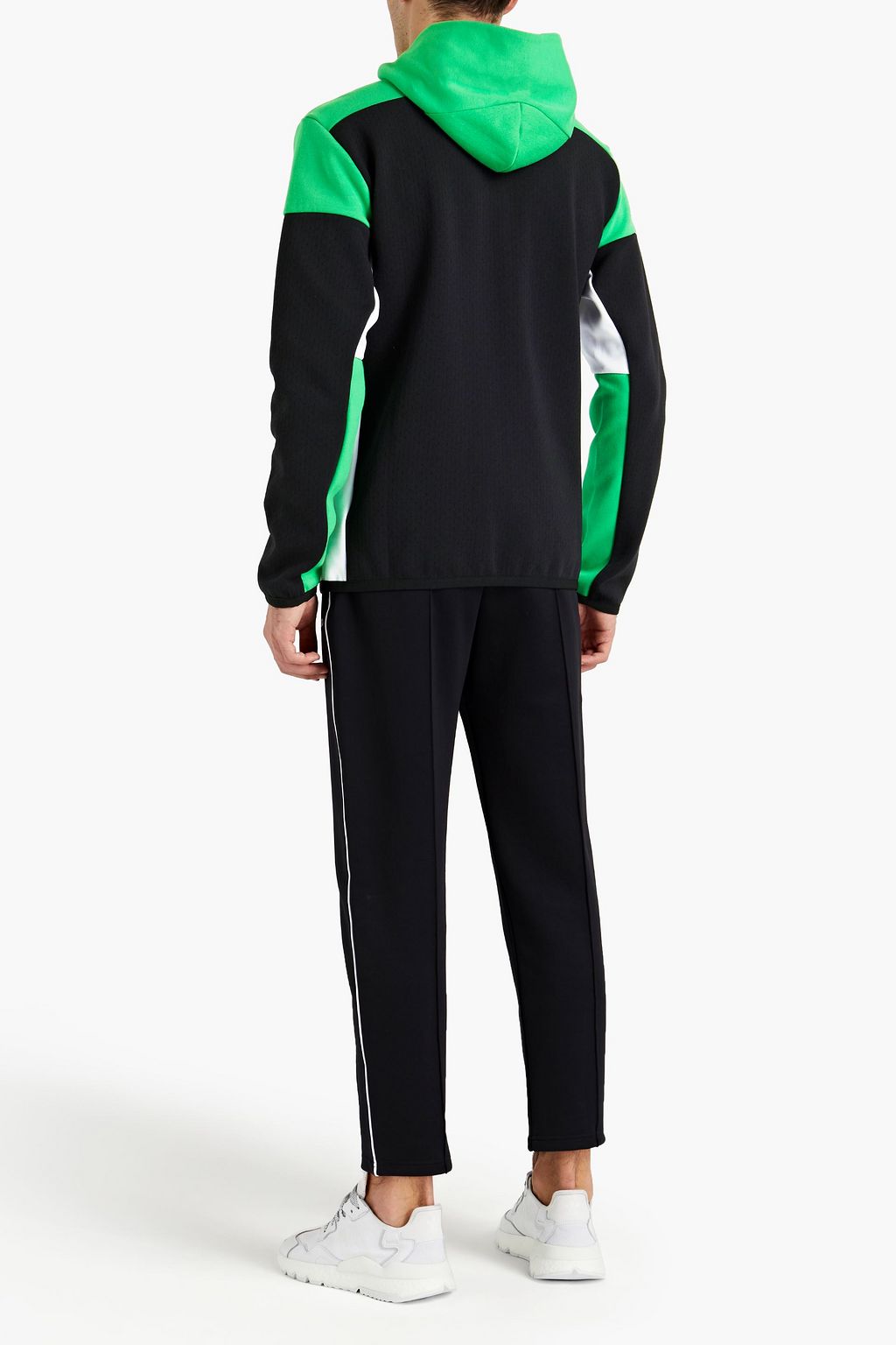ADIDAS Mesh-paneled color-block French cotton-blend terry track jacket