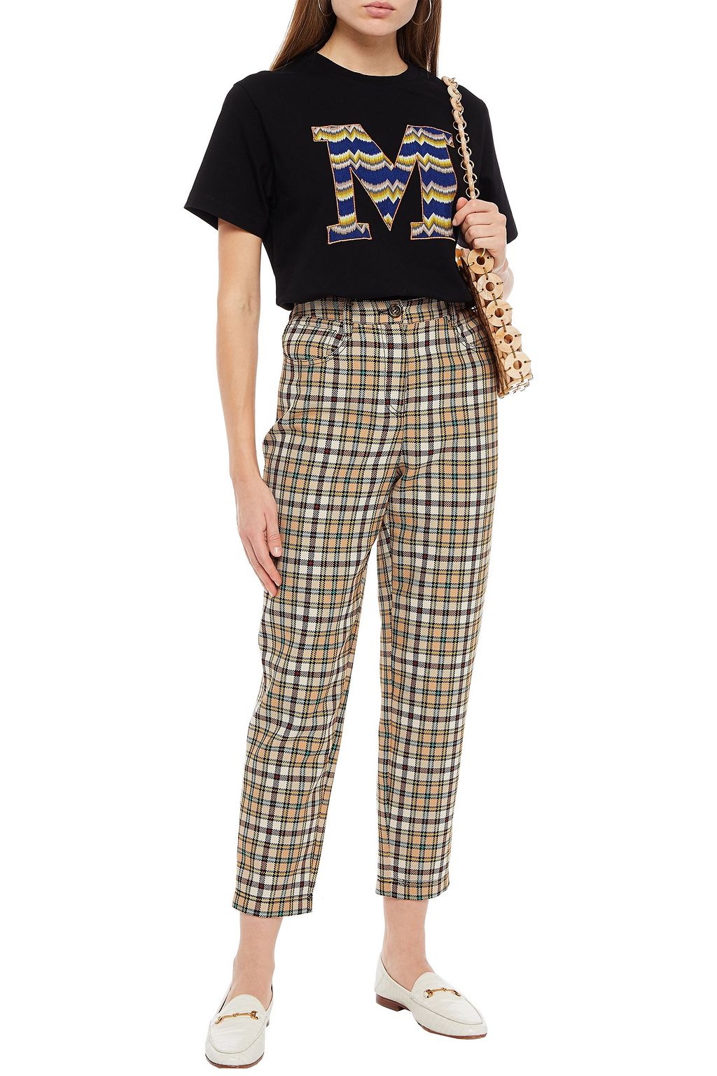 M MISSONI Crochet-knit and cotton-jersey T-shirt