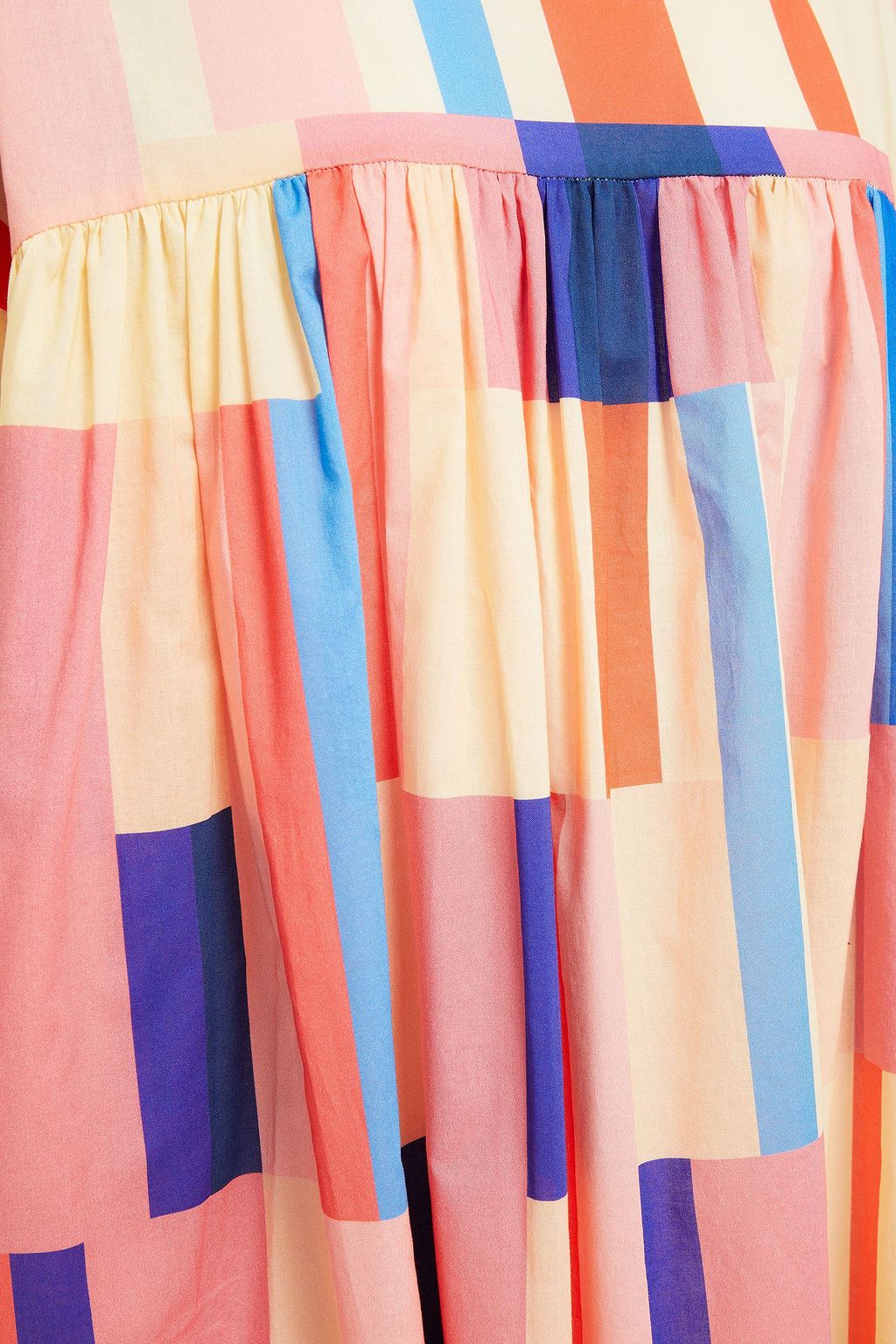 LOUISA PARRIS Milroy gathered printed silk maxi dress
