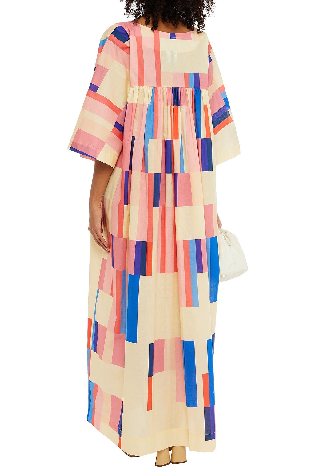 LOUISA PARRIS Milroy gathered printed silk maxi dress