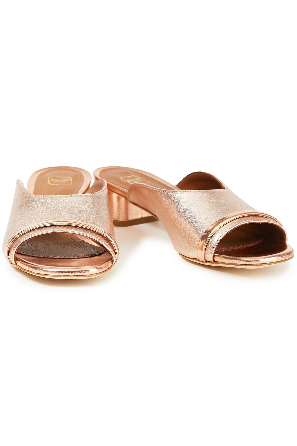 rose gold mule sandals
