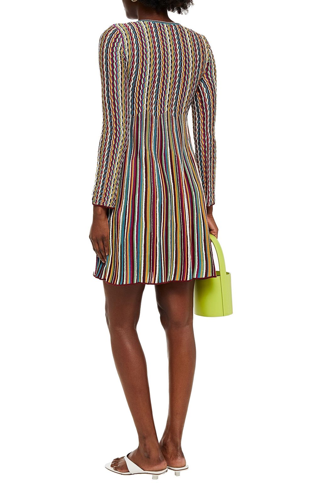 M MISSONI Striped crochet-knit mini dress