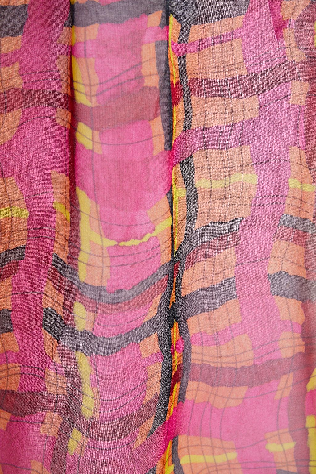 M MISSONI Gathered printed silk-chiffon blouse