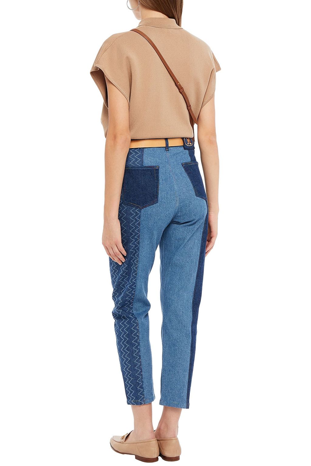 M MISSONI Cropped paneled tapered jeans