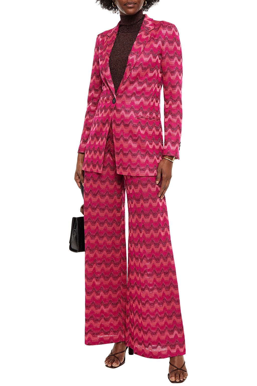 M MISSONI Metallic crochet-knit blazer