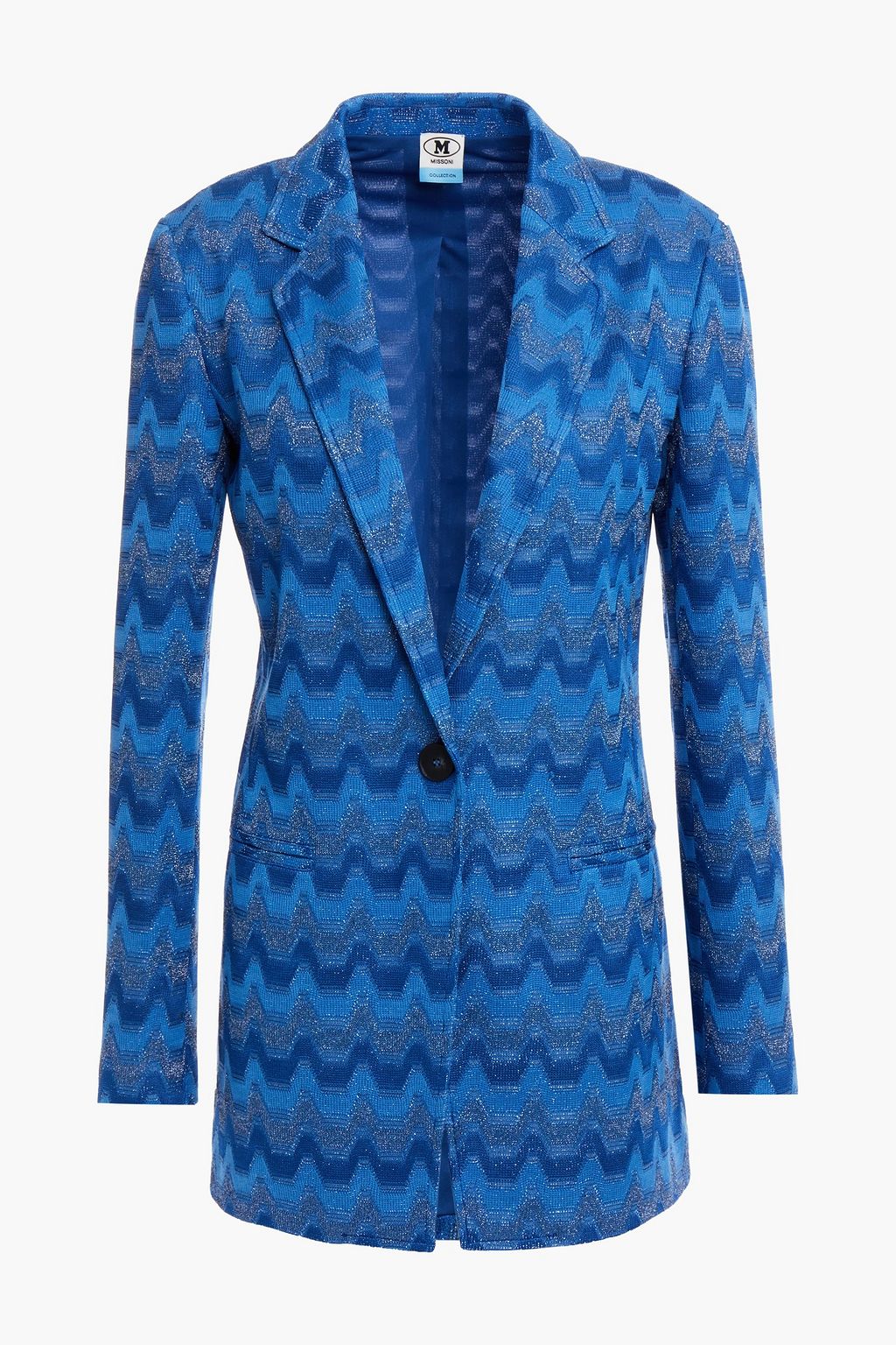 M Missoni - Metallic Crochet-knit Blazer Blue - It 40
