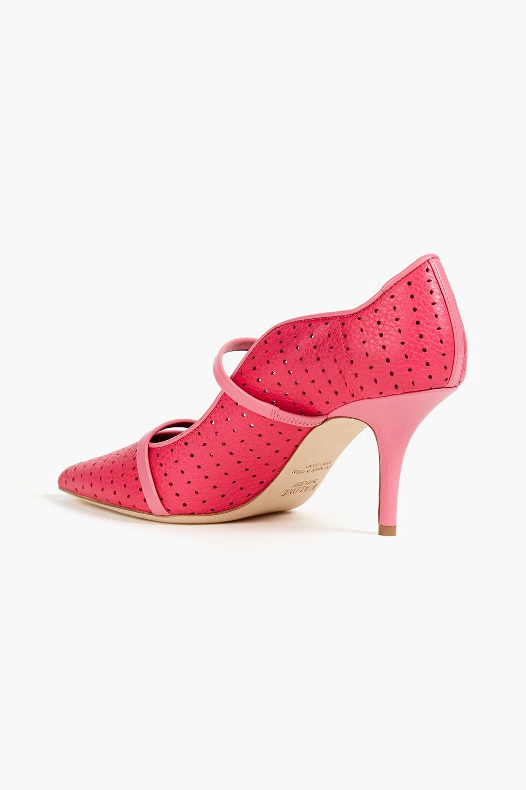 MALONE SOULIERS Maureen 70 perforated two-tone textured-leather pumps