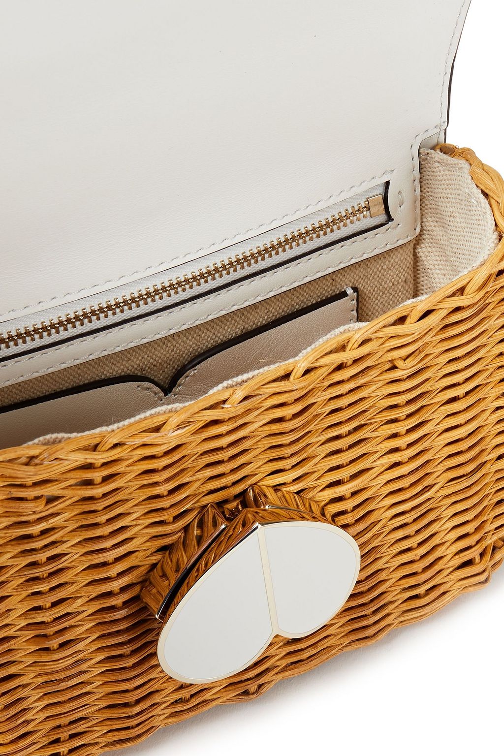 KATE SPADE NEW YORK Nicola Schultertasche aus Weidengeflecht und Leder