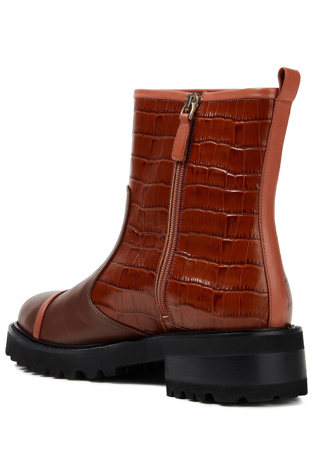 MALONE SOULIERS Bibi smooth and croc-effect leather ankle boots