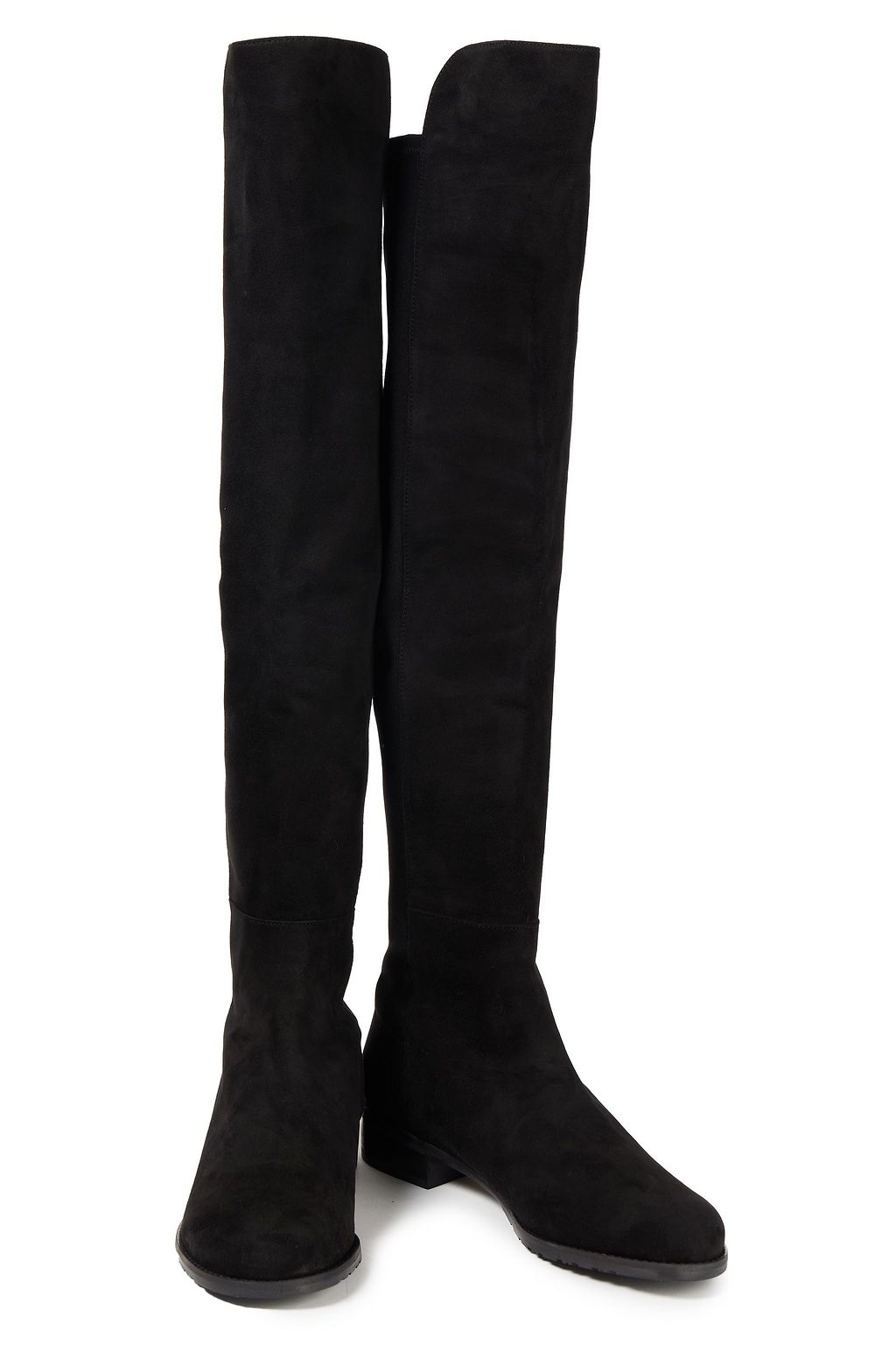 STUART WEITZMAN بوت بطول أعلى الركبة من الشامواه وميكرو ستريتش