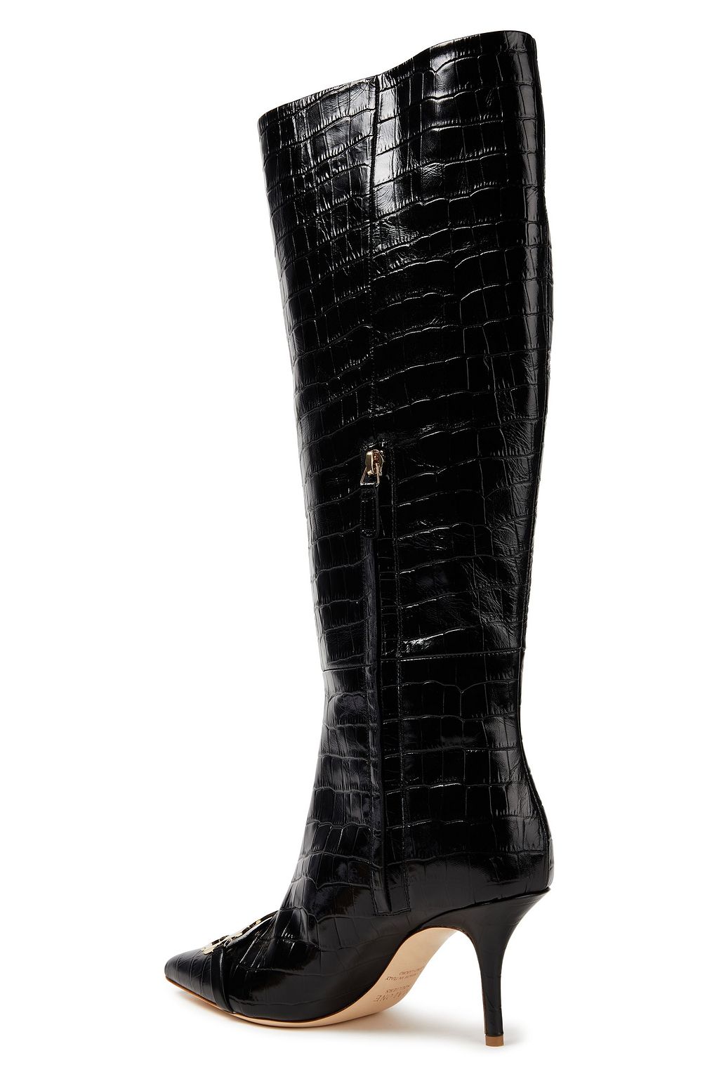 MALONE SOULIERS Arden 70 appliquéd croc-effect leather knee boots