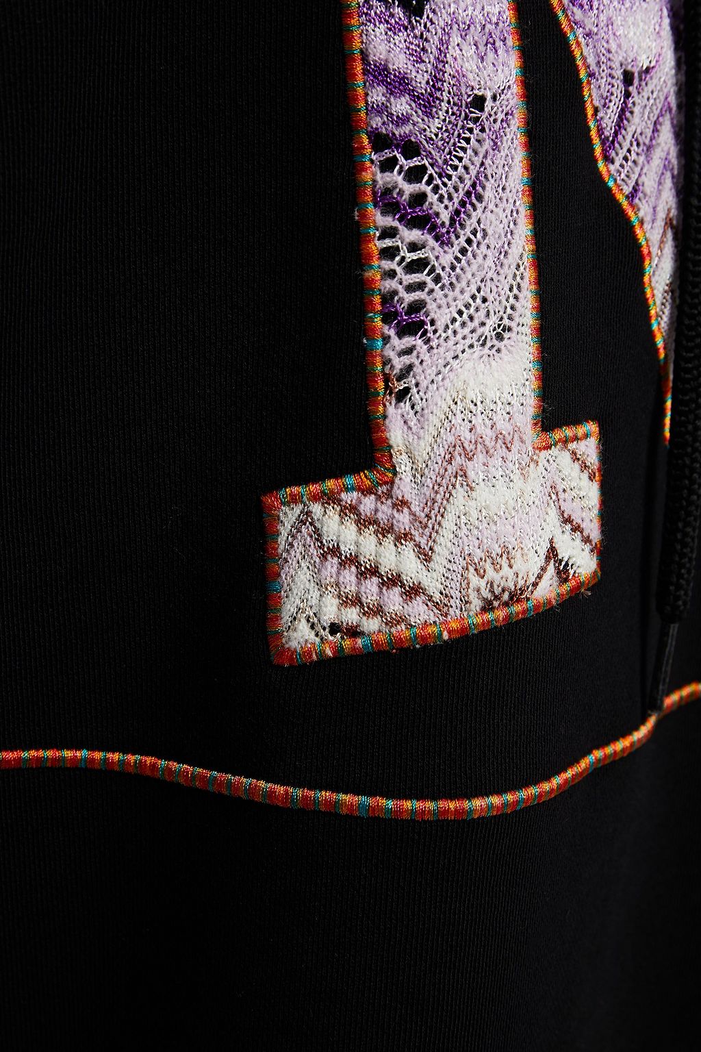 M MISSONI Crochet-knit and French cotton-terry hoodie