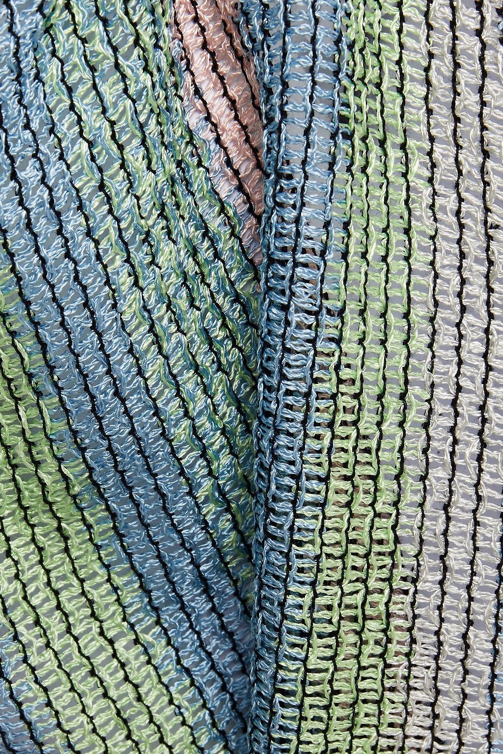M MISSONI Gestreiftes Cropped Oberteil aus Häkelstrick mit Cut-outs