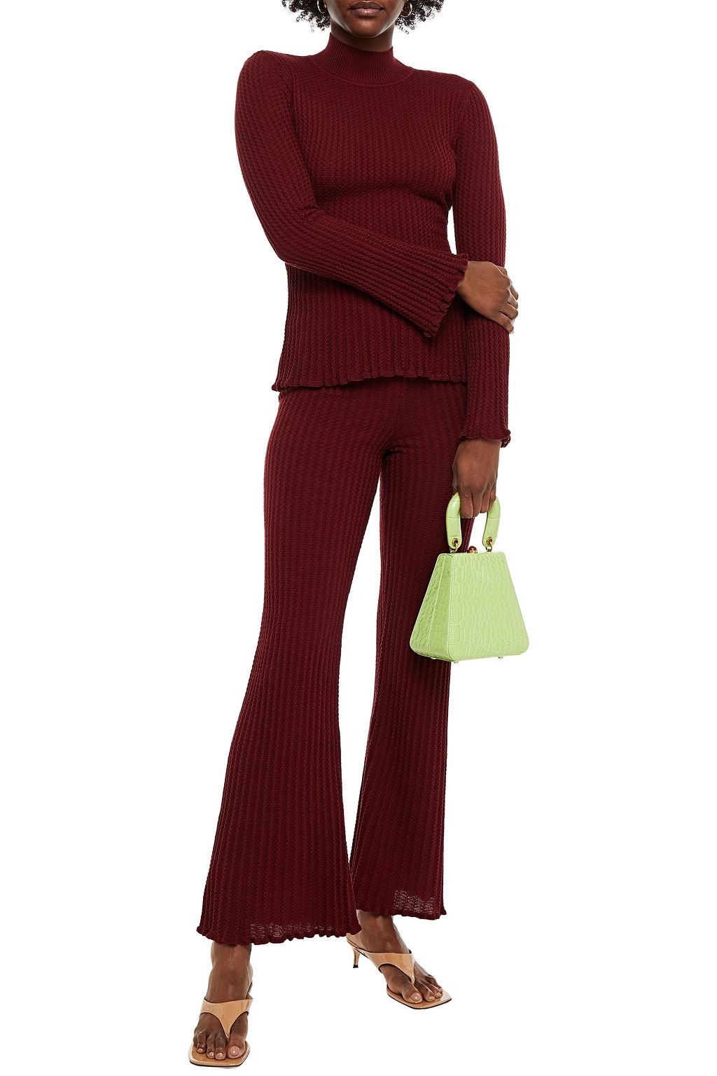 M MISSONI Crochet-knit wool-blend turtleneck sweater