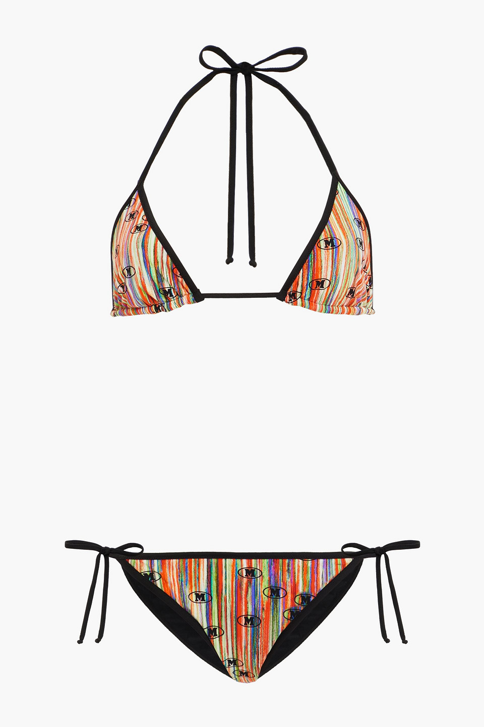 M Missoni Printed Triangle Bikini In Black