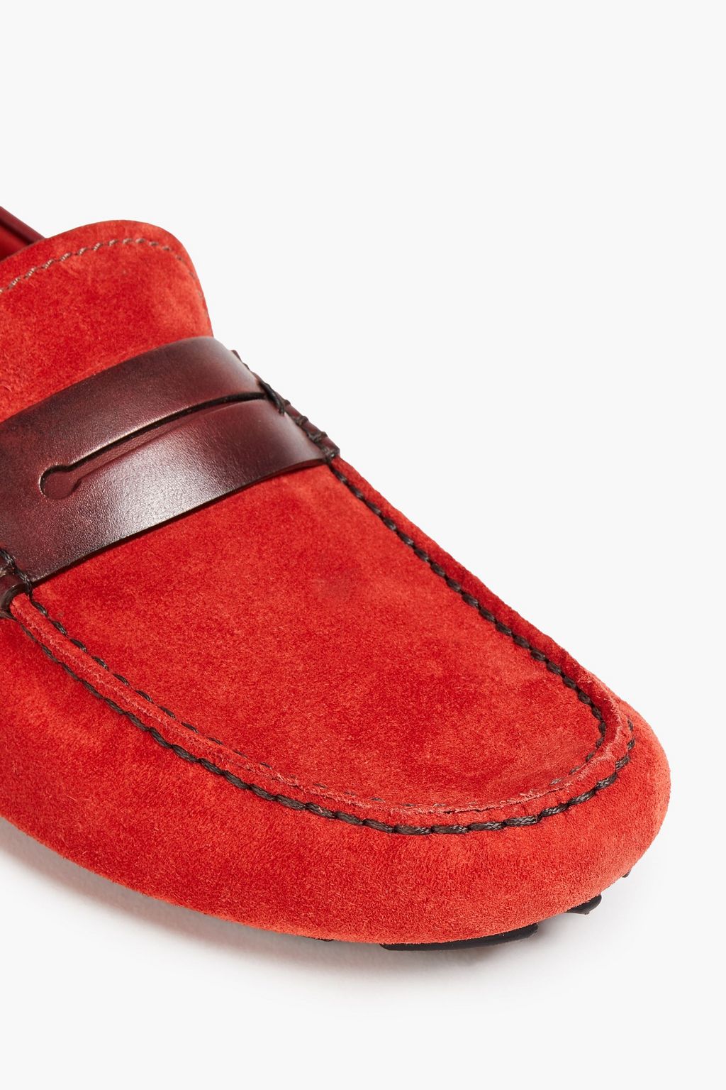 ZEGNA Leather-trimmed suede driving shoes