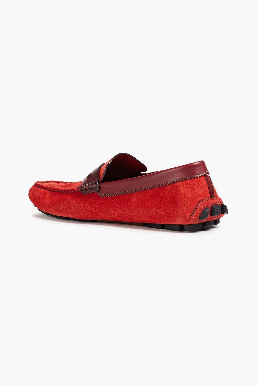 ZEGNA Leather-trimmed suede driving shoes