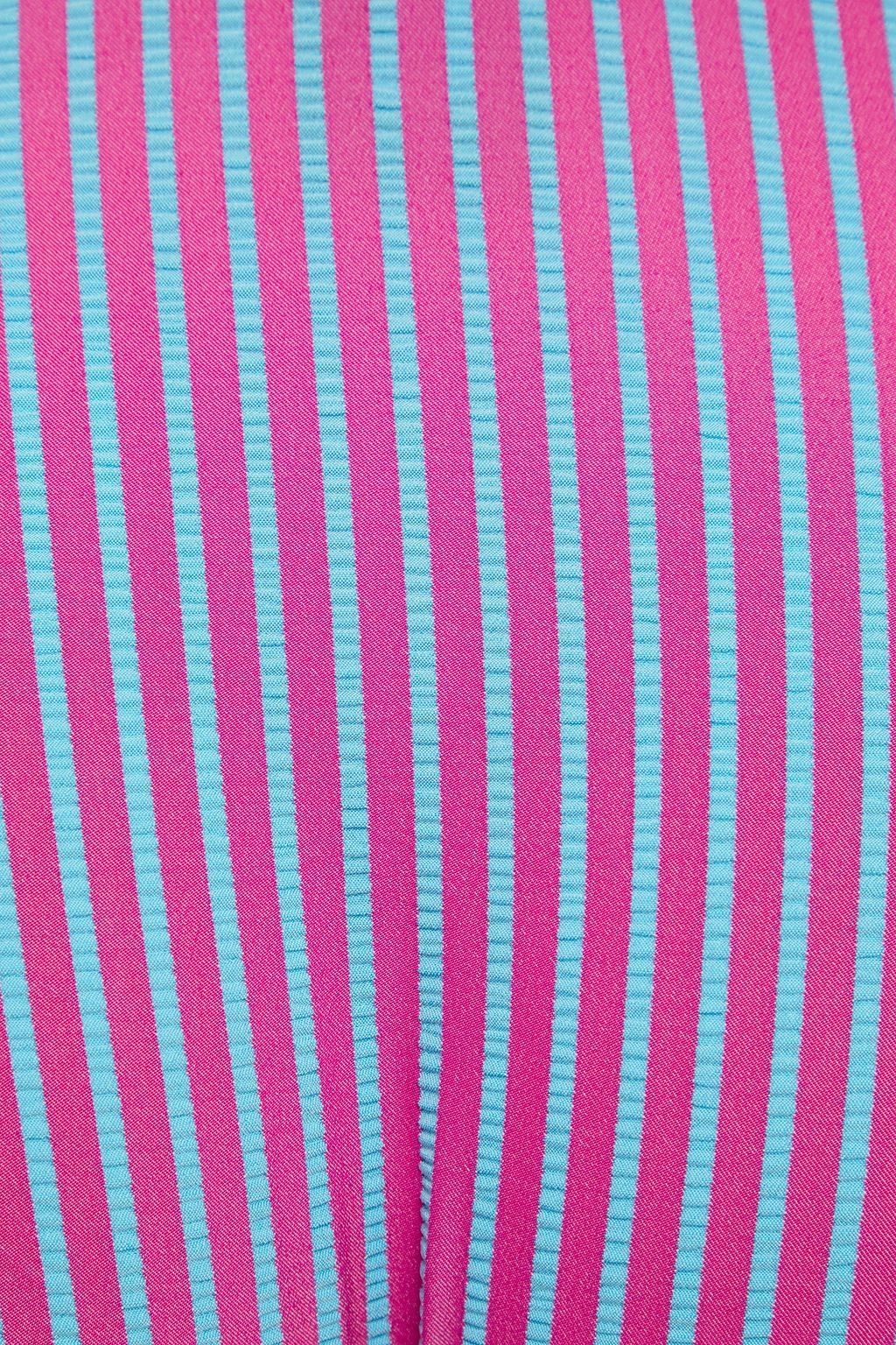 M MISSONI Crochet-trimmed striped seersucker swimsuit