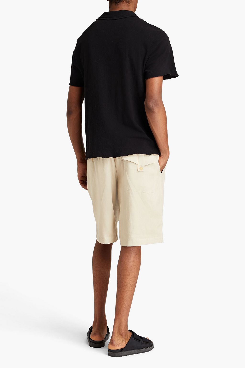 JAMES PERSE Brushed cotton-blend polo shirt