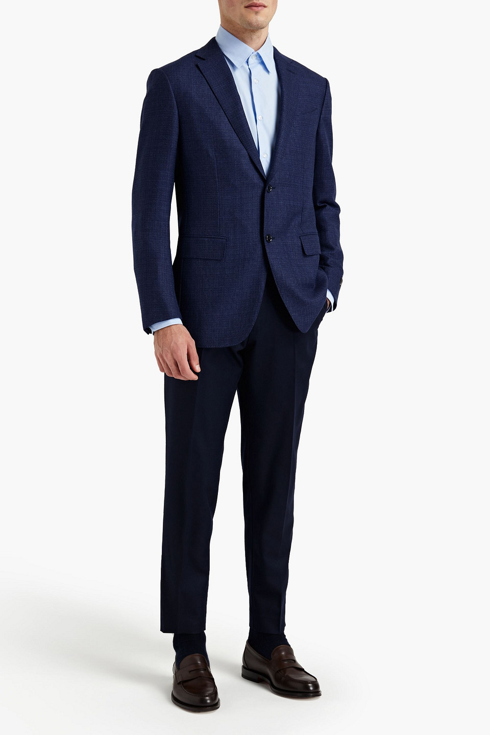 Ermenegildo Zegna Man Wool-tweed Blazer In Blue