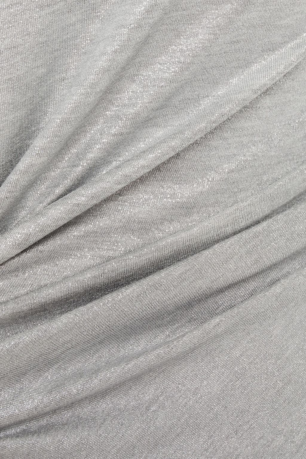 MAJESTIC FILATURES Metallic stretch-jersey turtleneck top