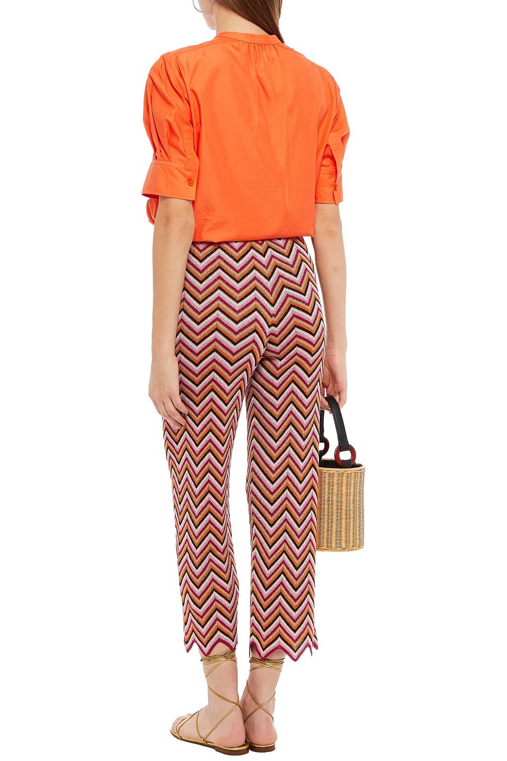 M MISSONI Metallic crochet-knit straight-leg pants