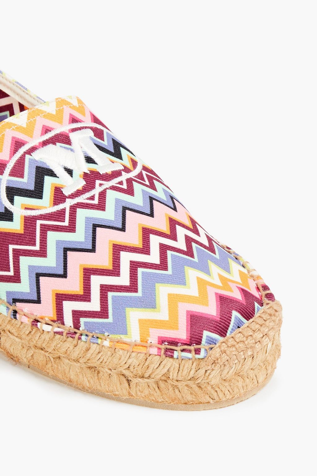 M MISSONI Logo-embroidered printed twill espadrilles