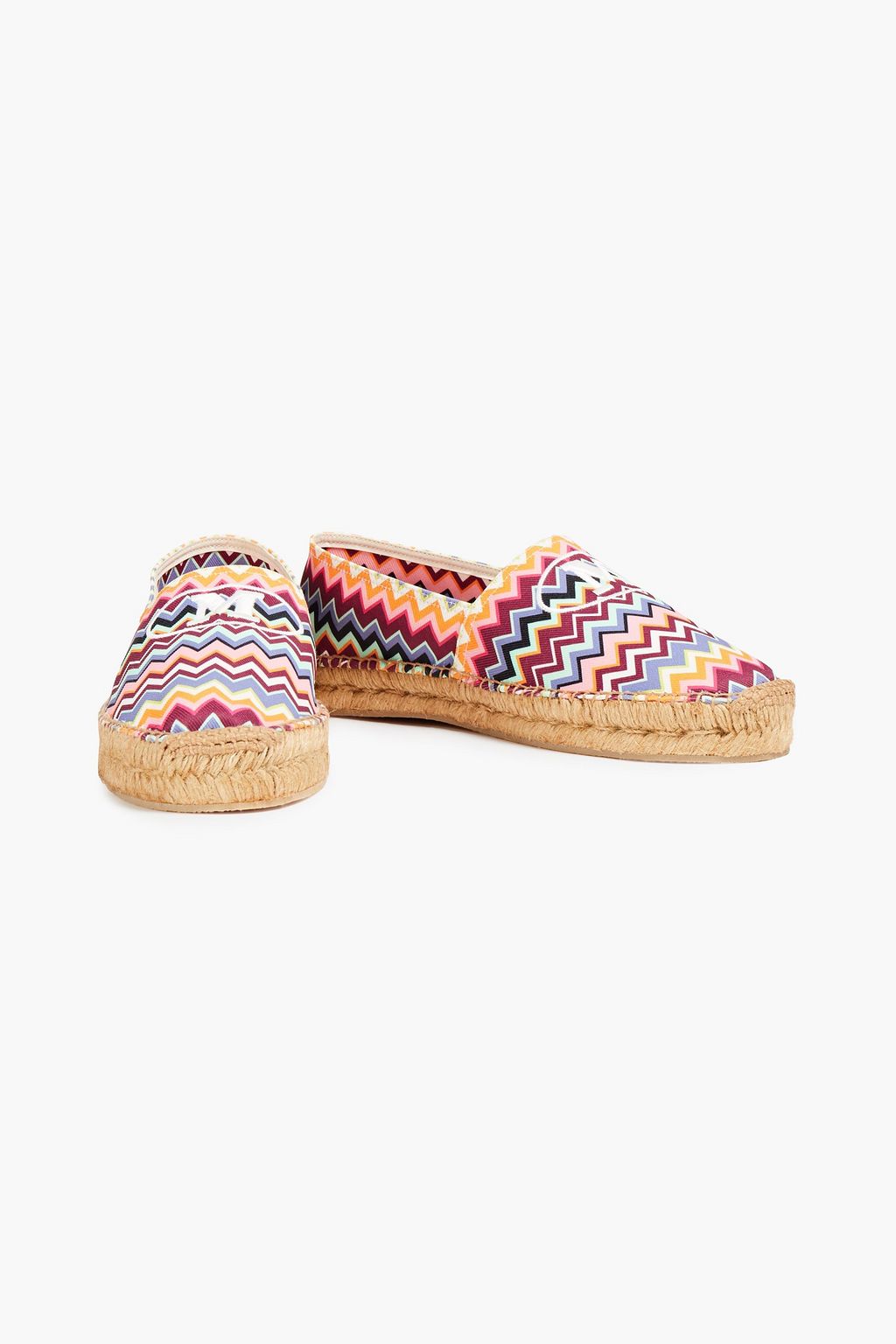 M MISSONI Logo-embroidered printed twill espadrilles