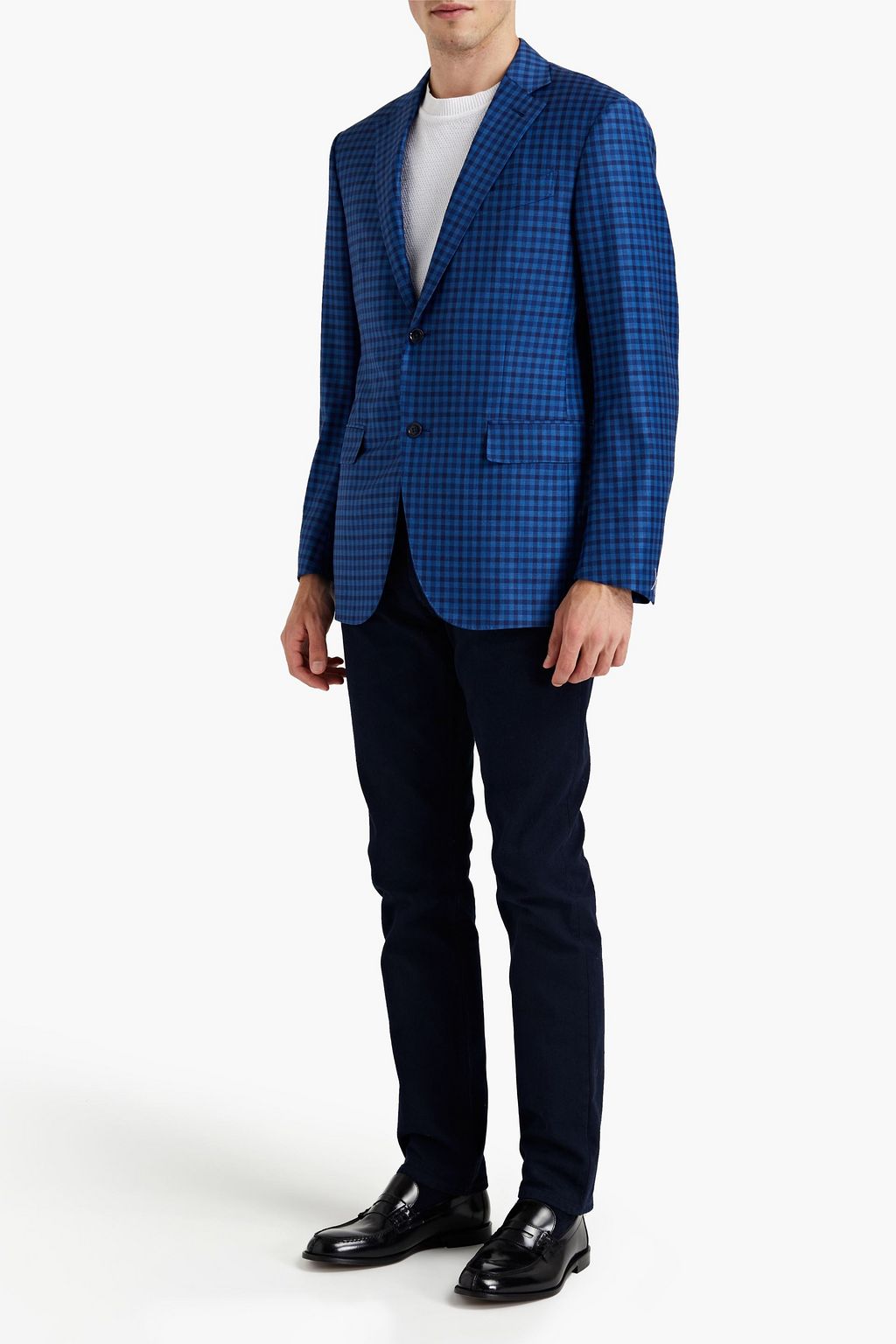 ZEGNA Checked wool-jacquard blazer