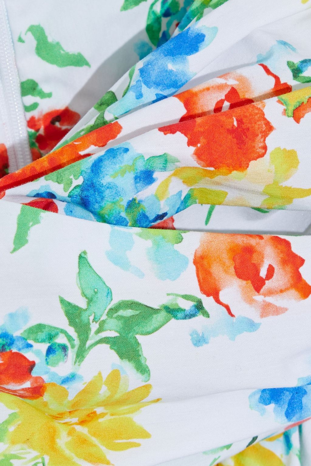 CAROLINE CONSTAS Brie wrap-effect floral-print cotton-blend poplin top
