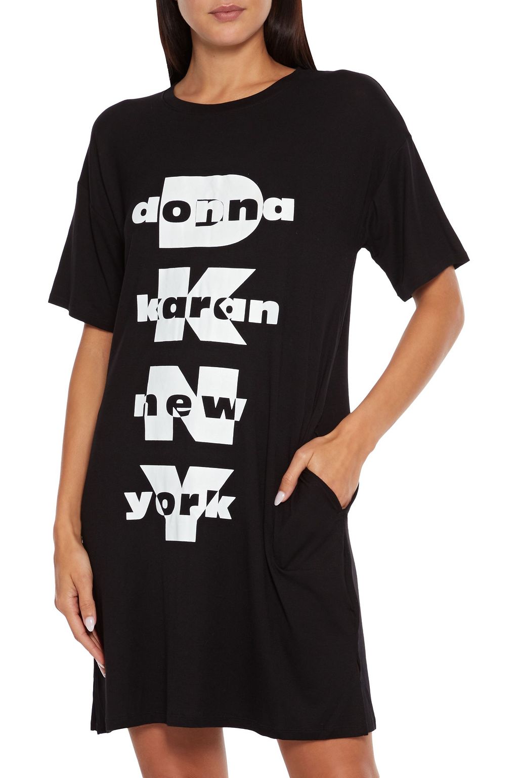 DKNY Printed stretch-jersey nightshirt