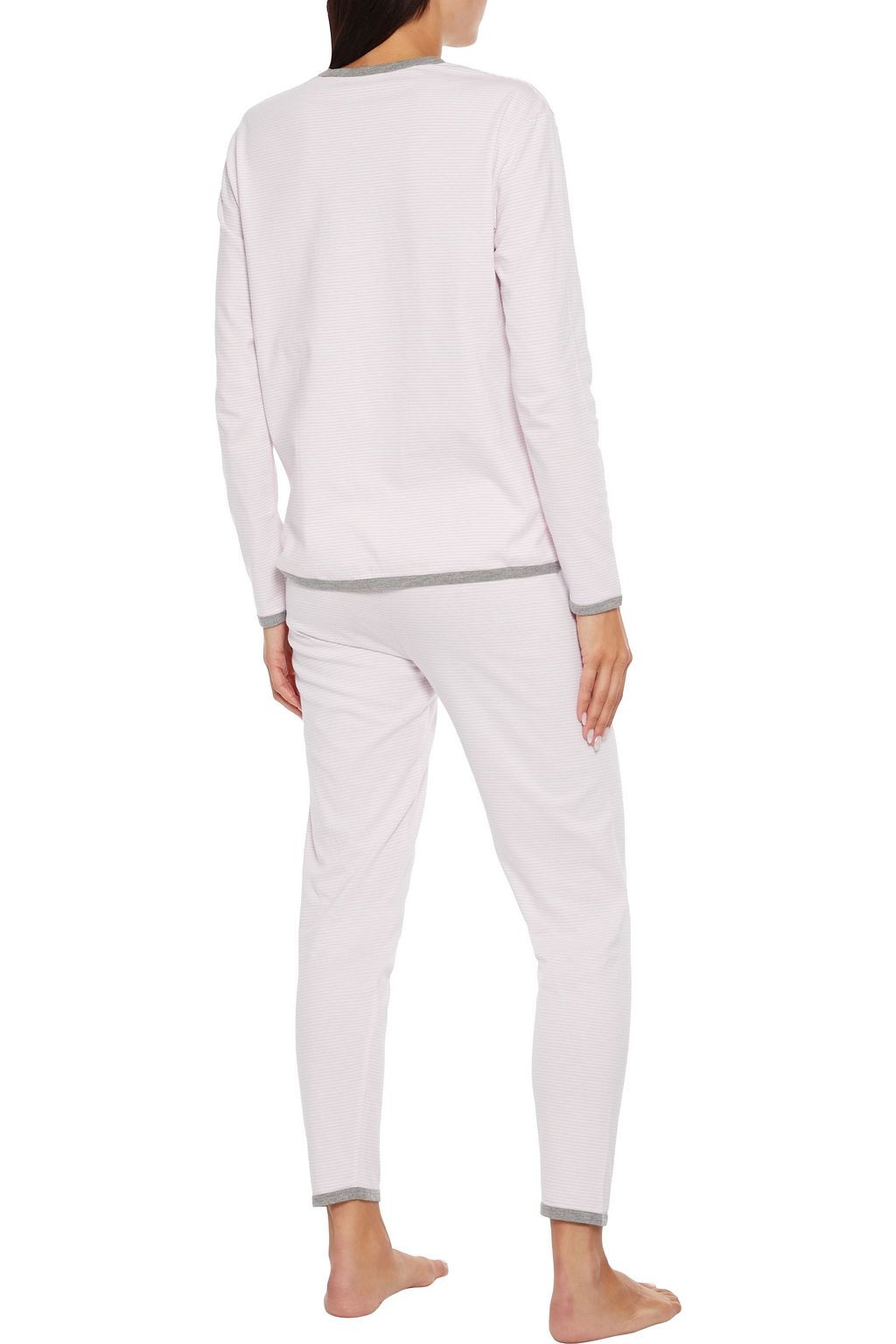 SLEEPY JONES Brigitte striped cotton-jersey pajama pants