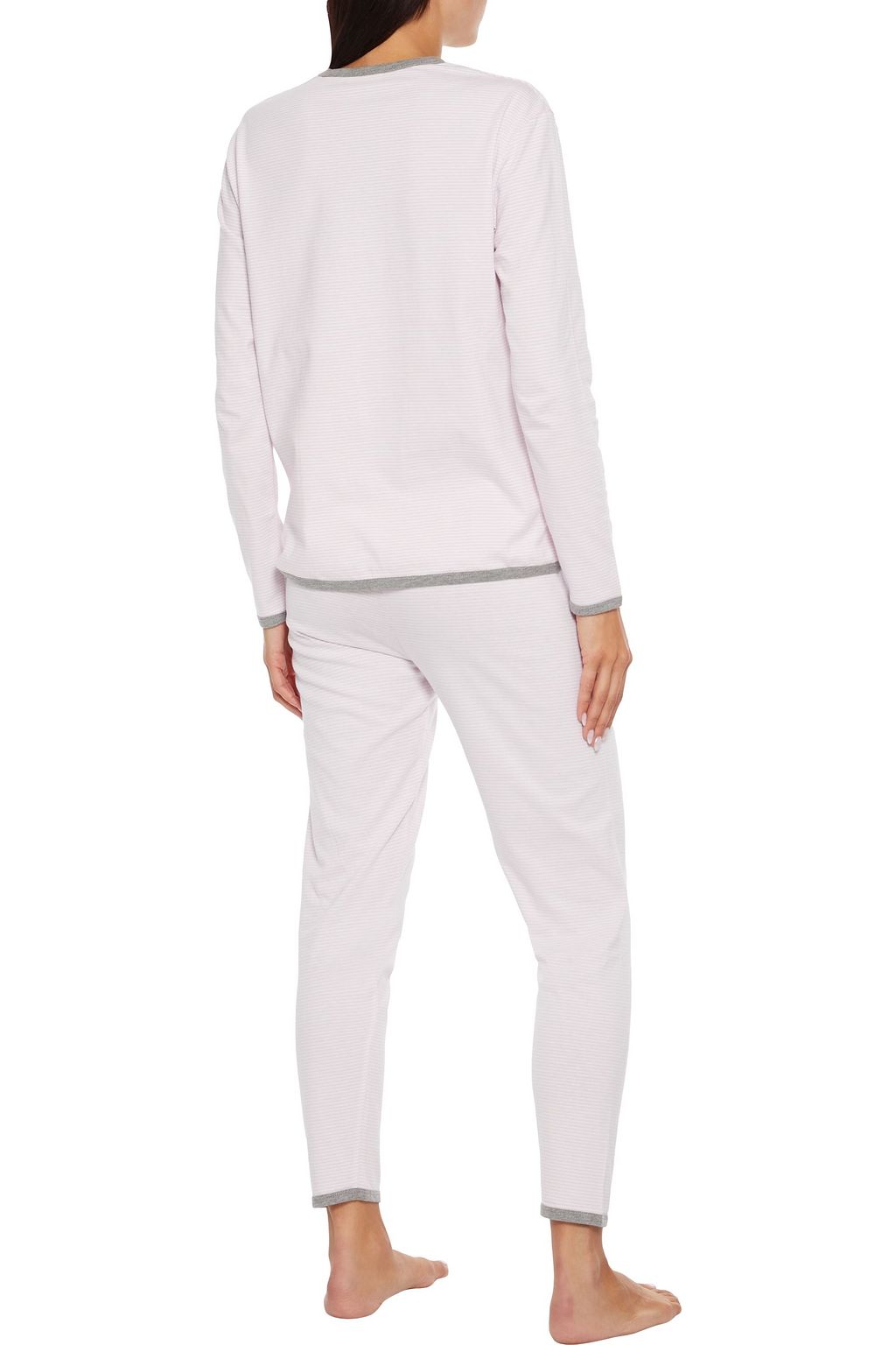 SLEEPY JONES Brigitte striped cotton-jersey pajama top