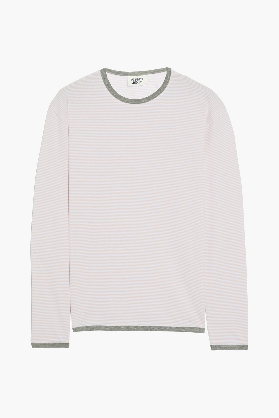 Sleepy Jones Brigitte Striped Cotton-jersey Pyjama Top In Neutrals