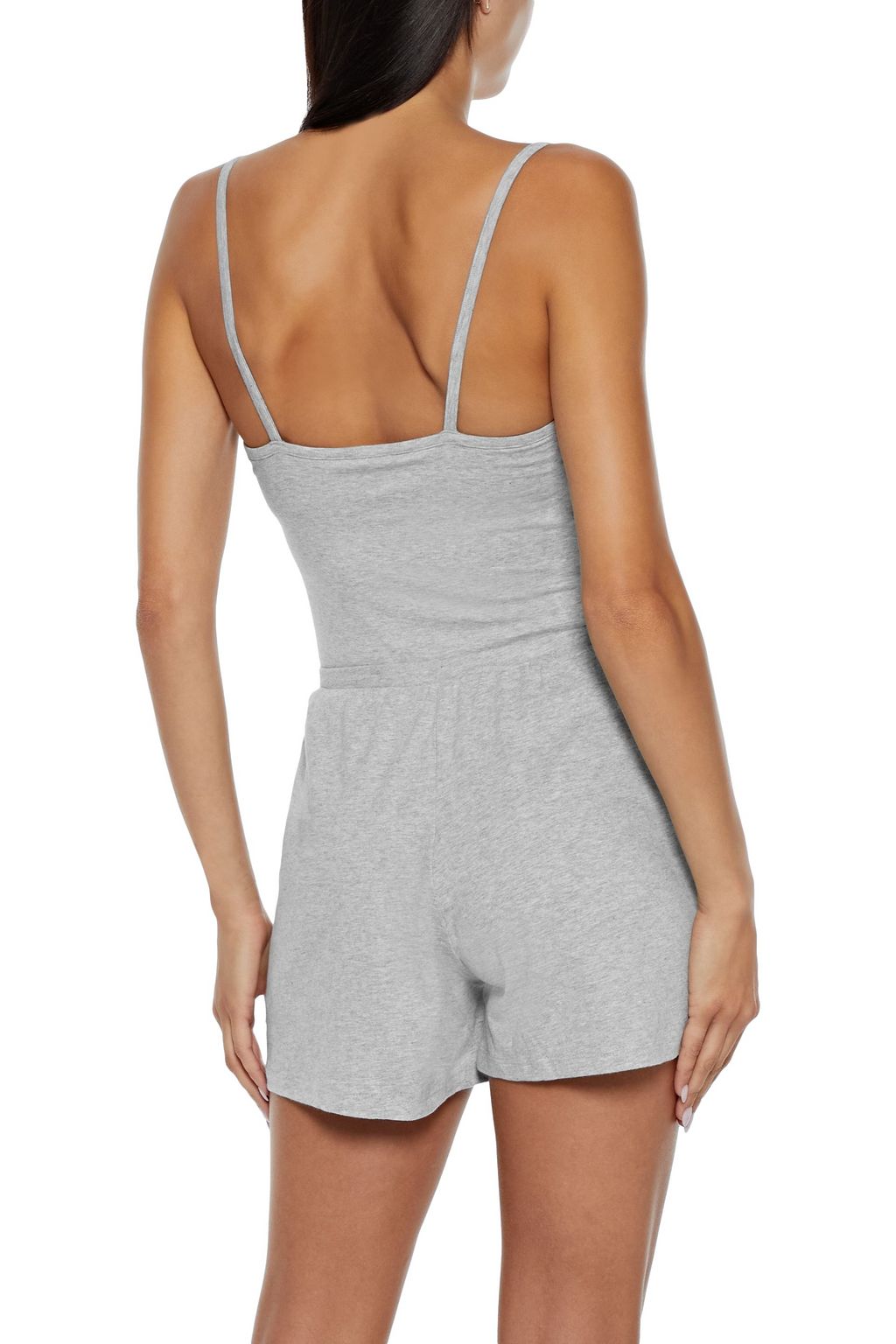 NATURAL COMFORTS Mélange organic cotton-jersey pajama shorts