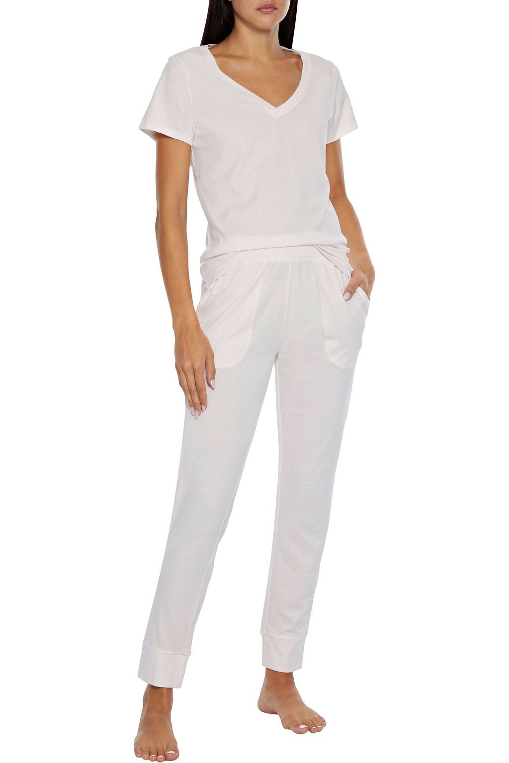 NATURAL COMFORTS Organic cotton-jersey pajama pants