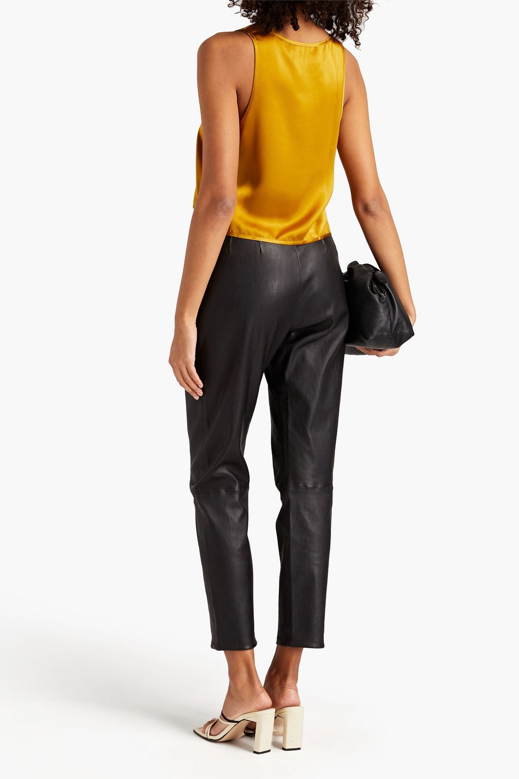 SPRWMN Cropped silk-satin tank