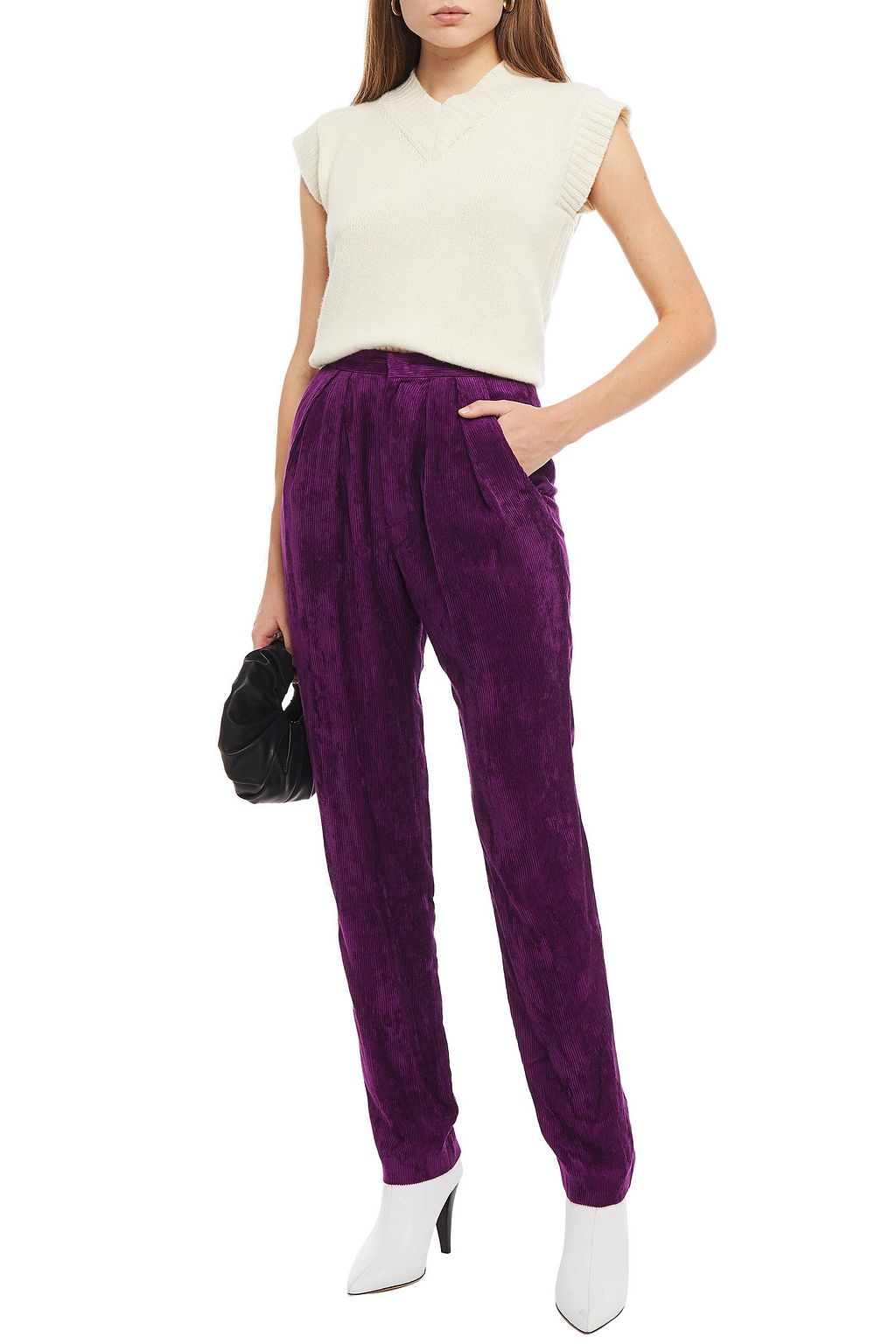 ISABEL MARANT Fany Karottenhose aus Cord mit Falten