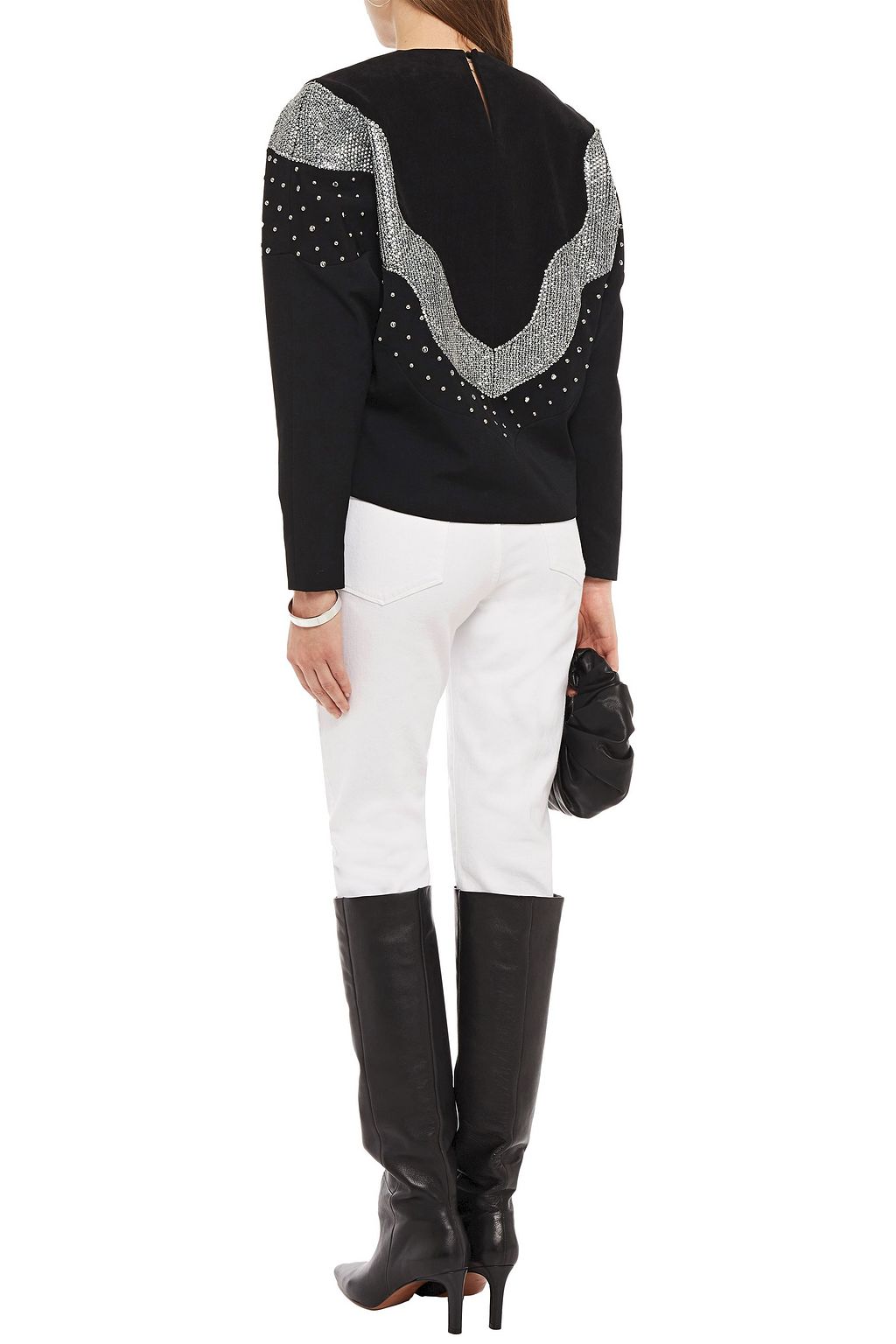 ISABEL MARANT Valia embellished felt and twill top