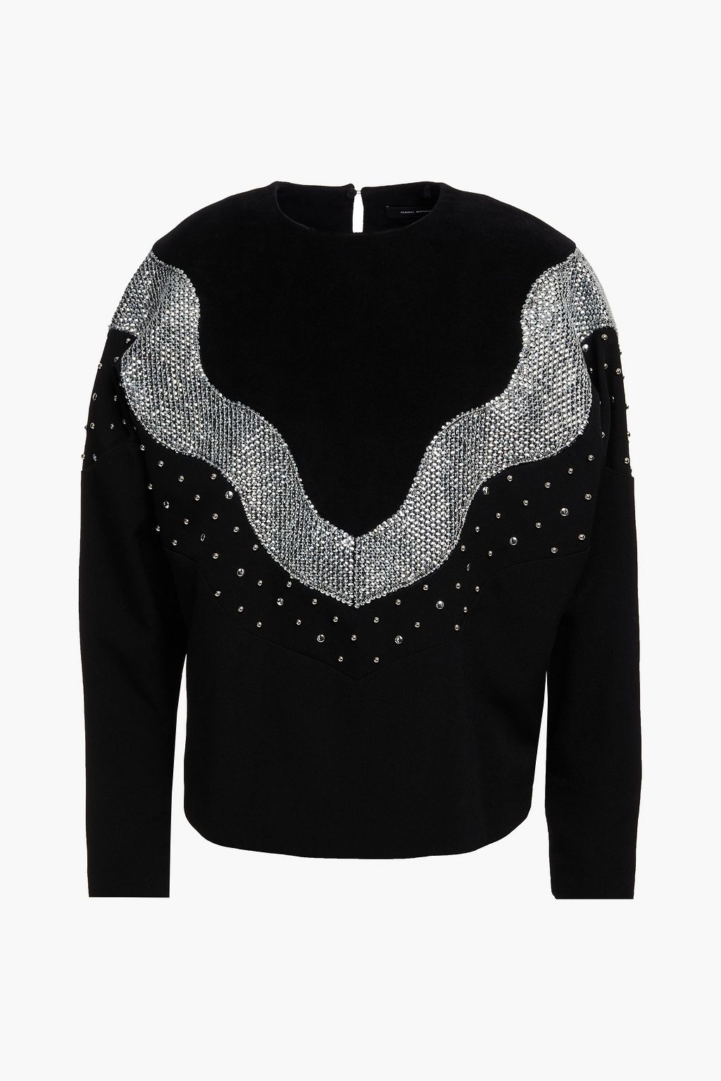 ISABEL MARANT Valia embellished felt and twill top | THE OUTNET