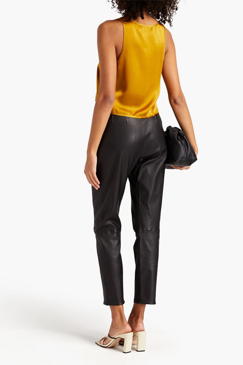 SPRWMN Cropped stretch-leather tapered pants
