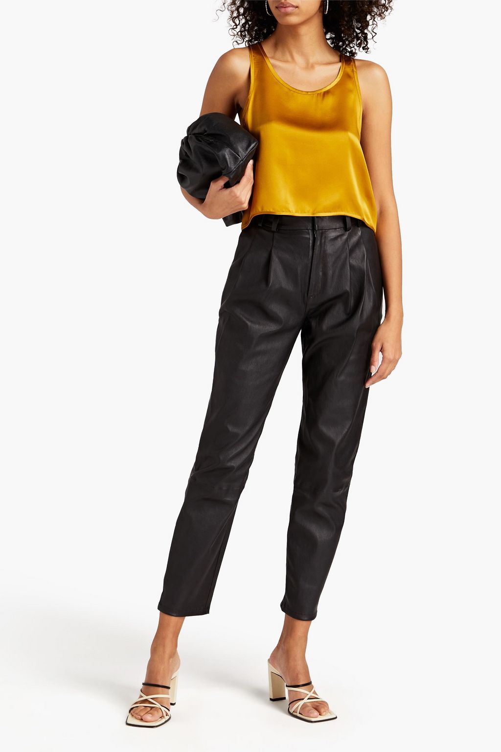 SPRWMN Cropped stretch-leather tapered pants